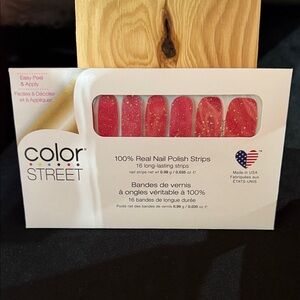 Color Street CRAN APPLE SPRITZ Sparkling Pink Salmon Nail Strips